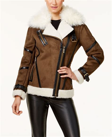 faux shearling puffer jacket